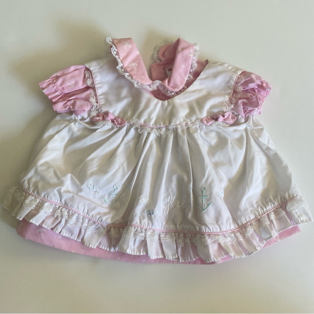 Mayfair Vintage Sailor Girl Pink and White Kids Dress